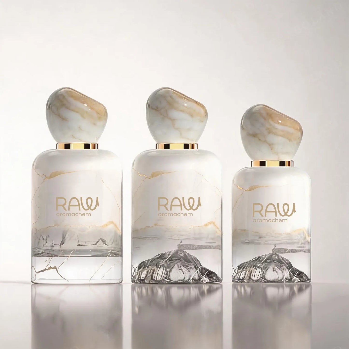 Luxury Marble Finish Perfume Glass Bottle