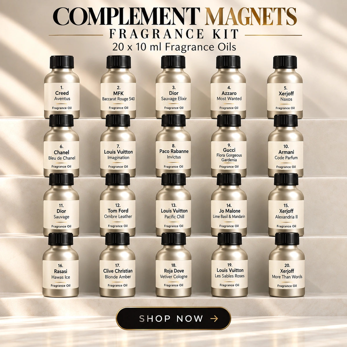Top 20 Compliment Magnets Fragrance Oils Kit | 20x10ml