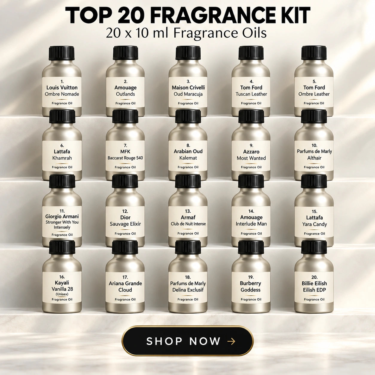 Top 20 Winter Fragrance Oils Kit | 20x10ml