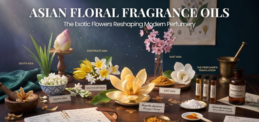 Asian floral fragrance oils with exotic flowers and perfume ingredients from South and East Asia
