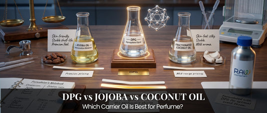 DPG vs jojoba oil vs coconut oil comparison for perfume making and fragrance oil dilution.