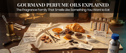 Gourmand perfume oils featuring vanilla, caramel, coffee, chocolate, and dessert-inspired fragrance notes.