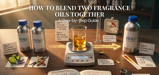How to blend two fragrance oils together with step-by-step mixing and perfume formulation process.