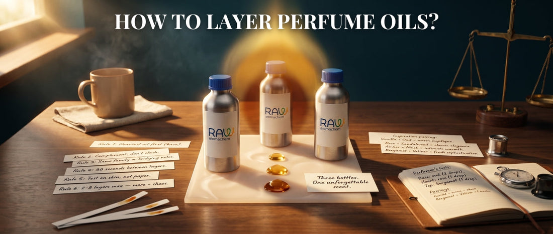 "How to layer perfume oils for a long-lasting custom fragrance."