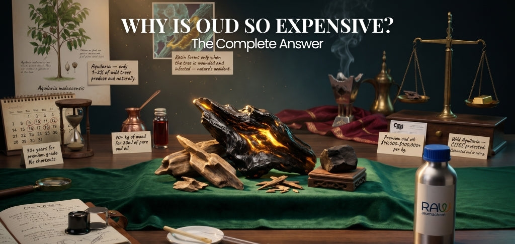 “Why oud is so expensive featuring agarwood, oud oil, and rare Middle Eastern fragrance ingredients.”