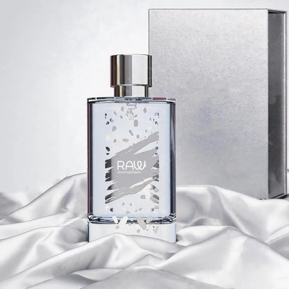 Luxury Rectangular Glass Perfume Bottle with Artistic Brushstroke Design