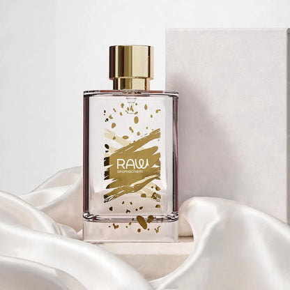 Luxury Rectangular Glass Perfume Bottle with Artistic Brushstroke Design
