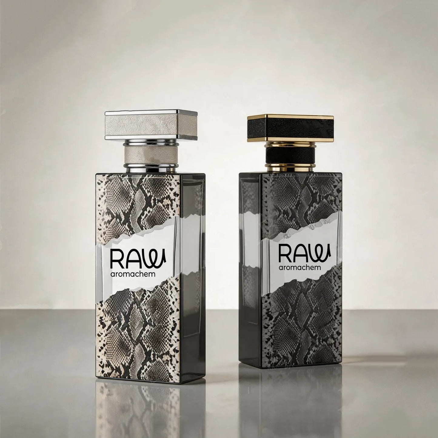 Luxury Rectangular Glass Perfume Bottle with Leather Texture Design