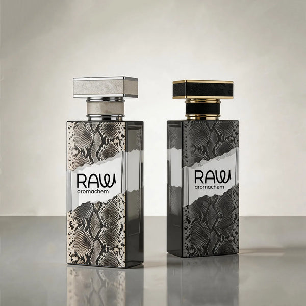 Luxury Rectangular Glass Perfume Bottle with Leather Texture Design