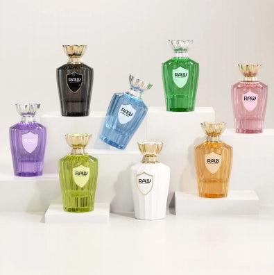 Luxury Lotus Glass Perfume Bottle with Floral Crown Cap