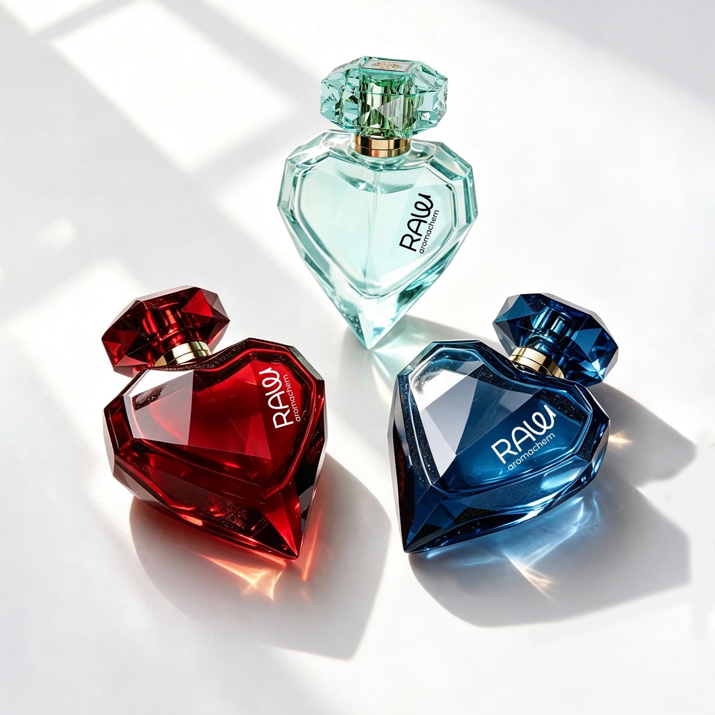 Aurora Gem Luxury Heart Glass Perfume Bottle