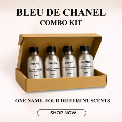 4 × 25 ml Premium Perfume Oils | Identical like Blue de Chanel