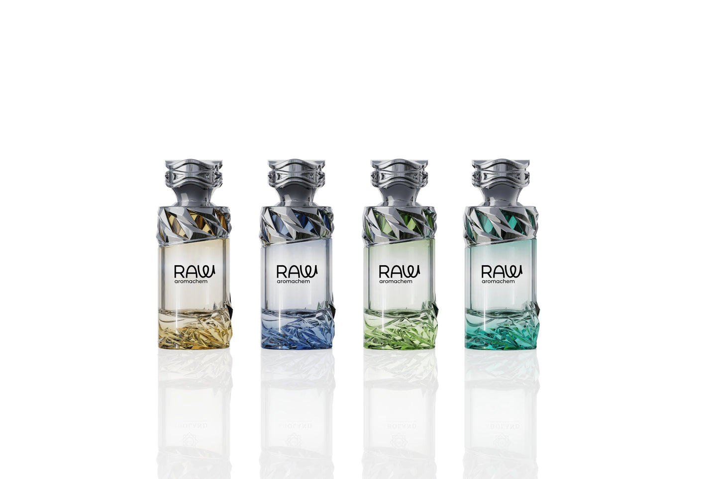 Luxury Twisted Crystal Glass Perfume Bottle with Sculpted Metallic Cap