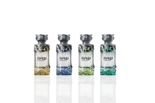 Luxury Twisted Crystal Glass Perfume Bottle with Sculpted Metallic Cap