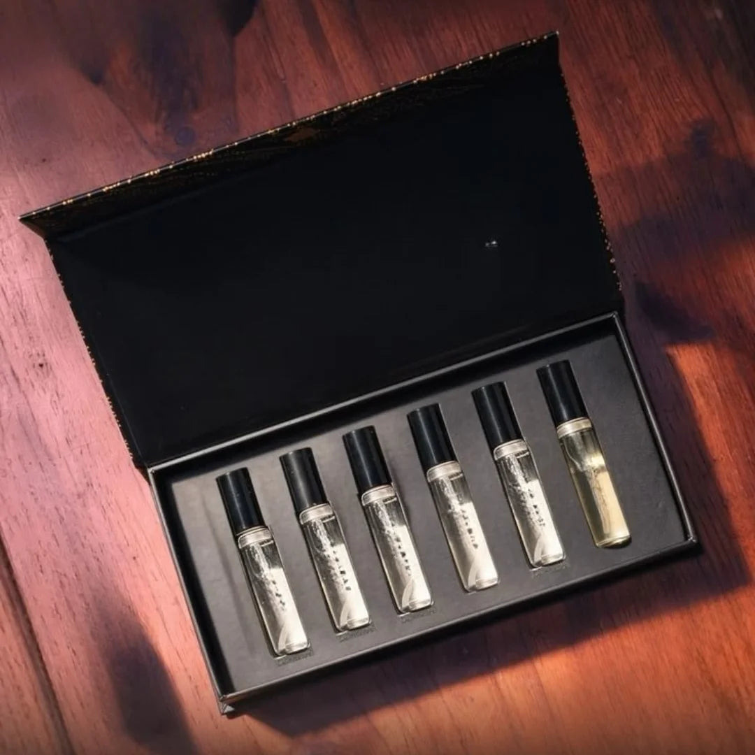 Classic Black Discovery Collection – 6 Bottle Perfume Sample Kit