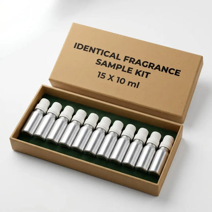 Rawaromachem Discovery Box - 15 identical grade fragrance oil sampler kit, 10ml each, IFRA compliant perfume oil tester set India 