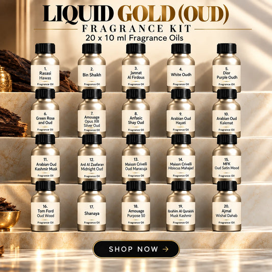 Top 20 Liquid Gold (Oud) Fragrance Oils Kit | 20x10ml