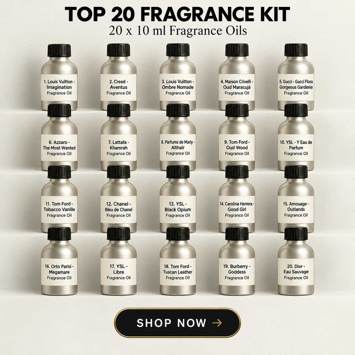 Top 20 Fragrance Oils Kit | 20x10ml