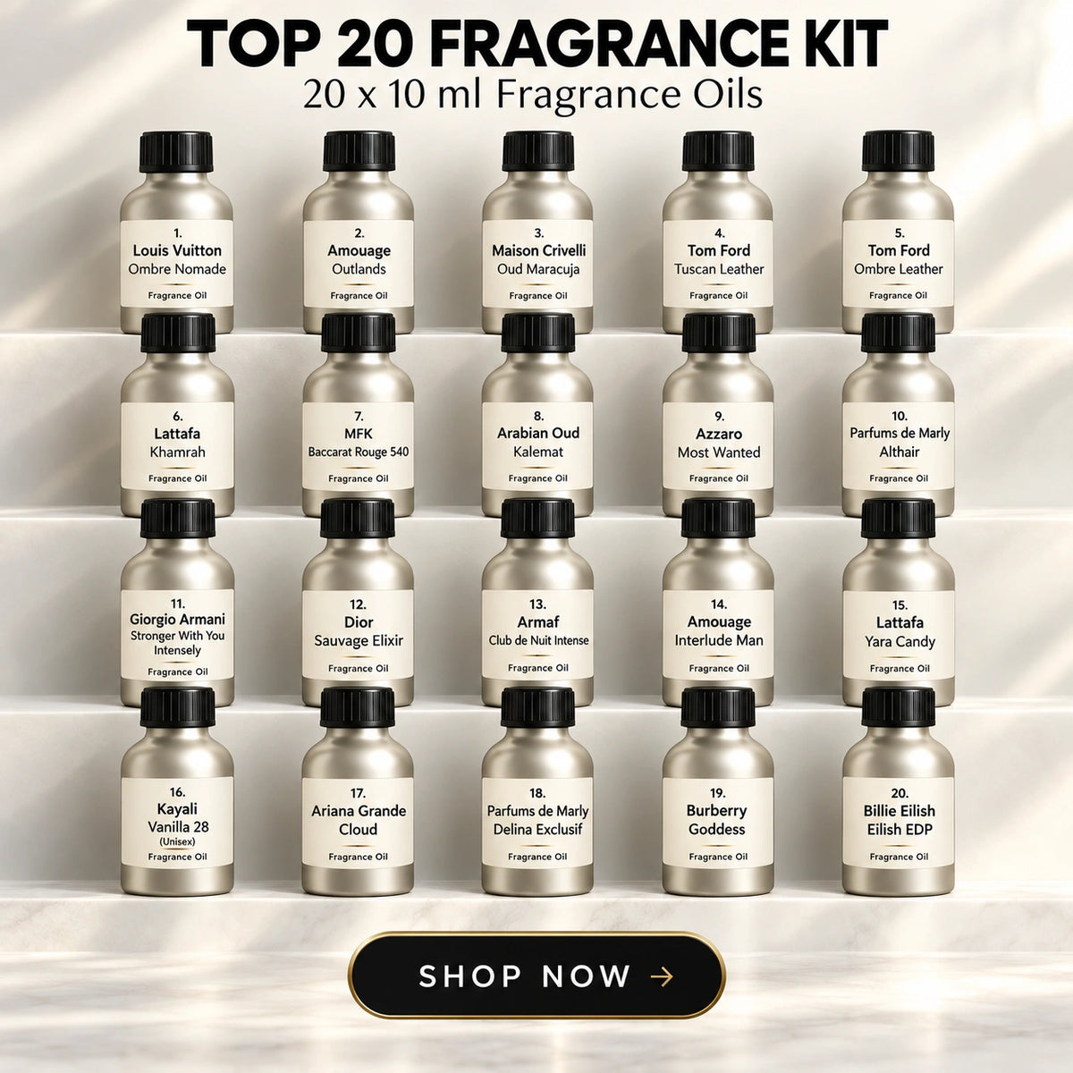 Top 20 Winter Fragrance Oils Kit | 20x10ml