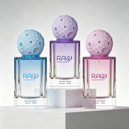 Luxury Rectangular Glass Perfume Bottle with Moon Sphere Cap